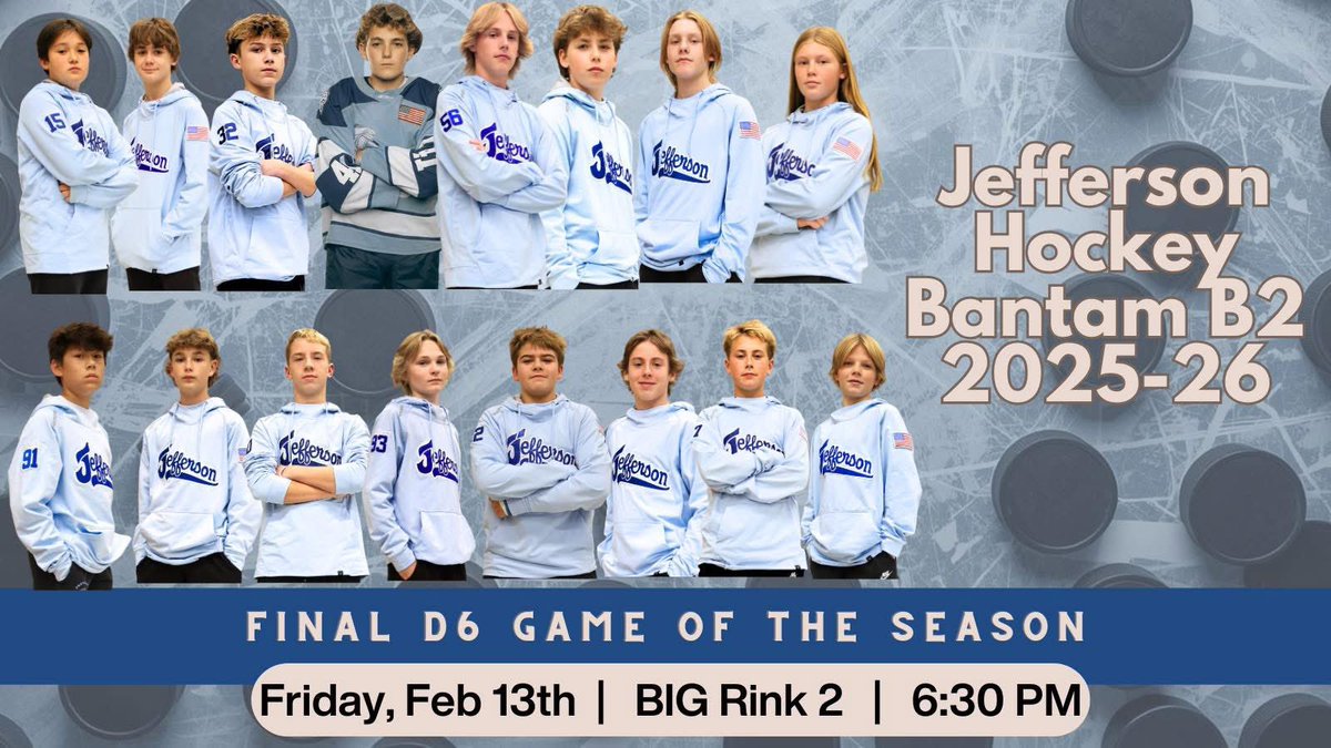 Jefferson Bantam B2’s Are Rounding Out District Play Tonight @ Home Vs. Chaska/Chan Gold.Pull⬆️ | 6:30PM | BIG | Rink #2 | #GoJags <a href="/JHBCHockey/">Jefferson Youth Hockey</a> <a href="/jeffjaguars/">Jefferson Jaguars</a> <a href="/JagHockey/">Jefferson HS Boys Hockey</a> #BloomingtonJeffersonHockey #JagNation 🏒🥅🚨💯 Tonight’s Game Is Sponsored By Buffalo Wild Wings🪽