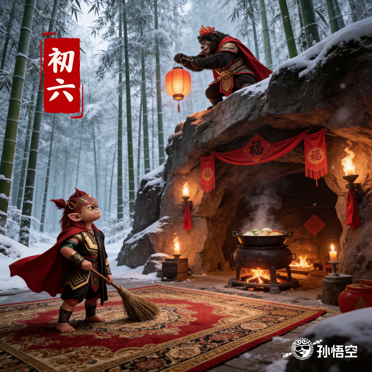 初六到，送穷神 🧹🏮

扫帚扫走旧年尘，灯笼挂起喜迎春 🥰

你们那儿初六是什么习俗？