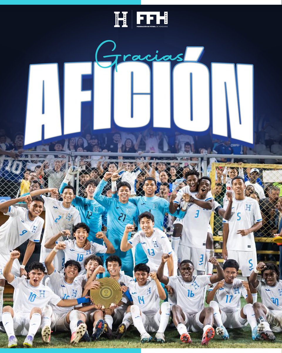 FFH_Honduras's tweet photo. 💙🇭🇳 ¡GRACIAS, CATRACHOS DE CORAZÓN! 🙌
Su apoyo fue vital en cada partido, en cada grito y en cada aplauso.
#LaHU17 🇭🇳 logró el pase al Mundial y esto también es de ustedes.
🔥 Afición catracha siempre fiel… los de siempre.
🏆 ¡Nos espera el Mundial de Qatar 2026!
#HU17 #Qatar2026 #LaH