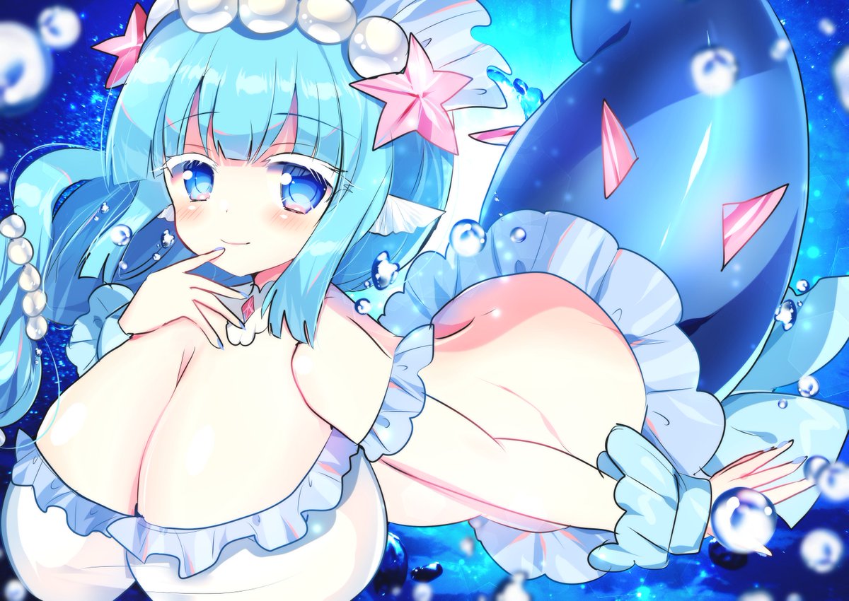 最近、人魚さんをかなり描いてる気がする🧜‍♀️💙