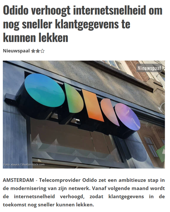 Matthijs85's tweet image. Slim van Odido 😉 #CyberSec