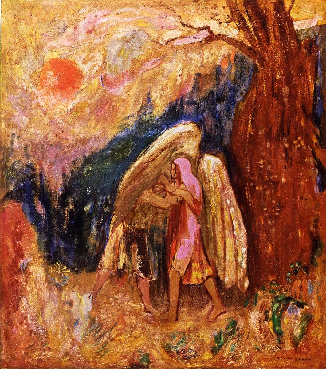 Jacob Wrestling with the Angel #artbots #redon