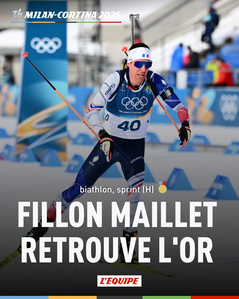 Septième médaille olympique pour Quentin Fillon Maillet ! Le Français s'est imposé lors du sprint à Anteselva et obtenu son quatrième titre aux JO. Son compatriote Emilien Jacquelin a pris la quatrième place, à deux dixièmes du podium.

➡️ l.lequipe.fr/s8d