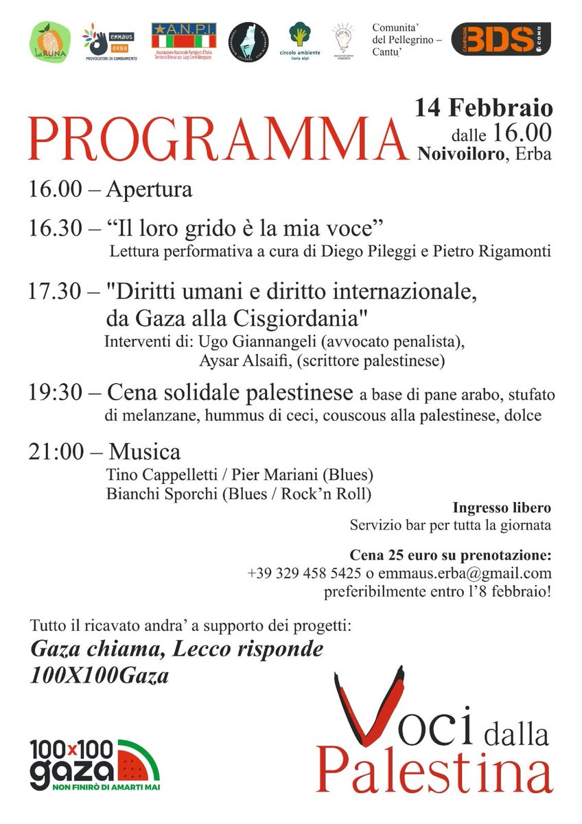 graniserba's tweet photo. A Erba, presso #NOIVOILORO, per AIUTARE #GAZA. https://t.co/8U1CWz7xRq