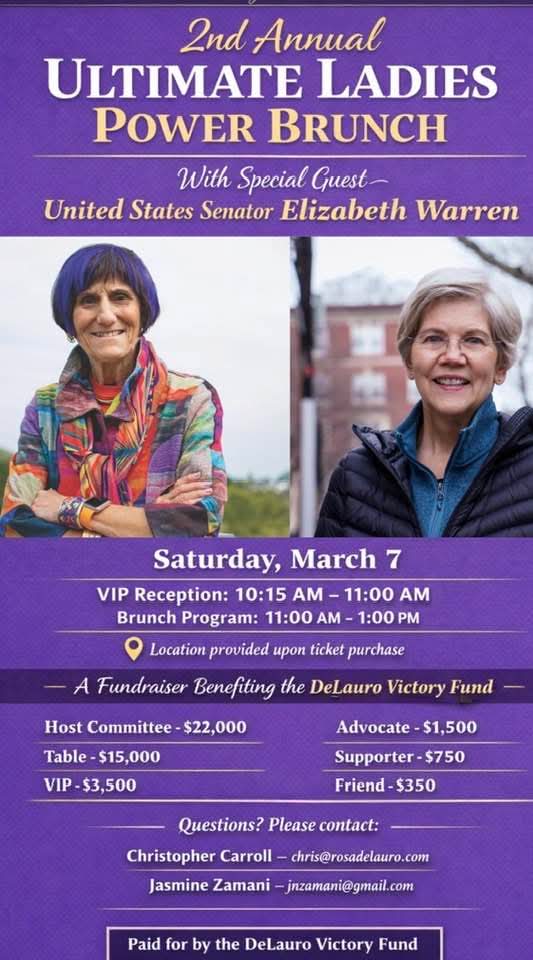 DFANewHaven's tweet photo. 'Ultimate Ladies Power Brunch' benefiting the DeLauro Victory Fund... New Haven clergy not invited! #ct03 https://t.co/4DbfFW8dMK