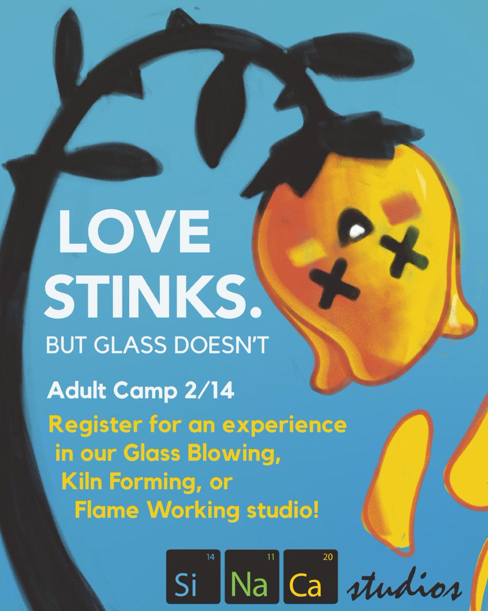 Who's tired of all the lovey dovey stuff going on around town? 🤢 

Come hang with us, where we will keep it cool and V-day free!
Adult Camp TOMORROW: 3 hours, 3 projects, $275 per participant 

Register: eventbrite.com/e/adult-day-ca…