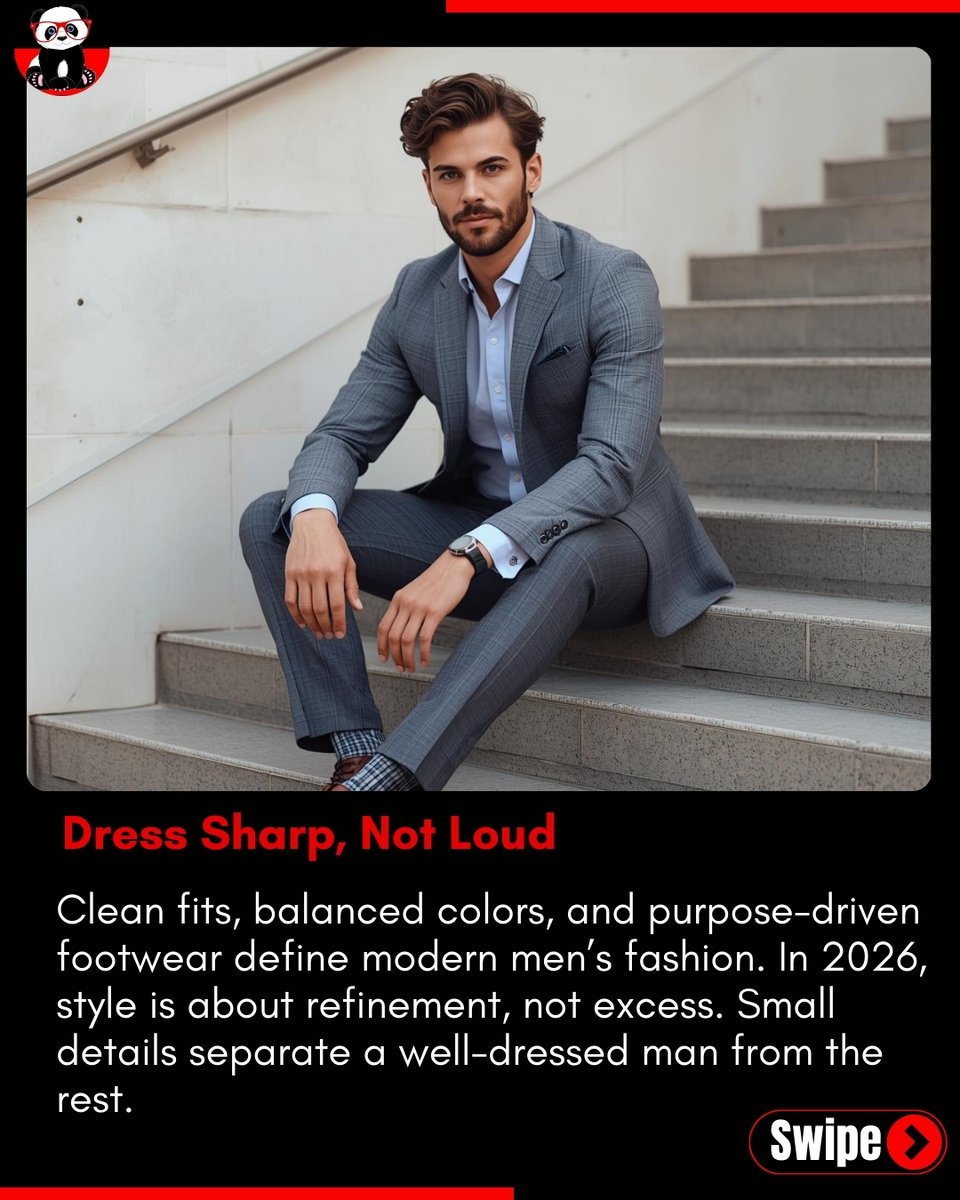 Iamsexypanda_'s tweet image. Oversized gone wrong, bad color combos, and outdated footwear — avoid these style killers if you want a sharp, confident appearance. 

 #iamsexypanda #MensFashion2026 #StyleMistakes