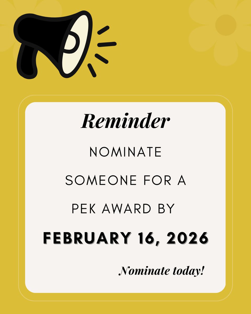 🚨 Last chance! Phi Epsilon Kappa award nominations close Feb 16, 2026. Nominate a chapter member who inspires excellence in kinesiology, health, or physical education today! 🏆 #PEKFraternity #AwardNomination #Leadership #StudentSuccess