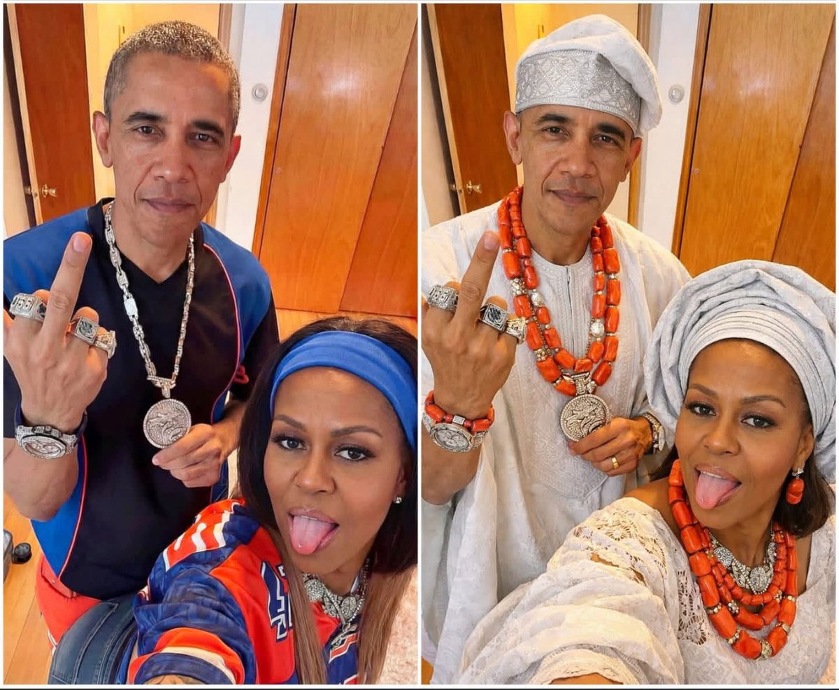 esegbona_luis's tweet image. 🚨Breaking News ❤️❤️😳

The internet is going WILD over this AI-generated photo of Barack &amp;amp; Michelle Obama as g@@ng stars 😮🔥
And honestly… it looks TOO real for comfort.

One quote says it all:

&amp;gt; “I don’t think it’s AI that’s getting out of hand — I think it’s that AI is…