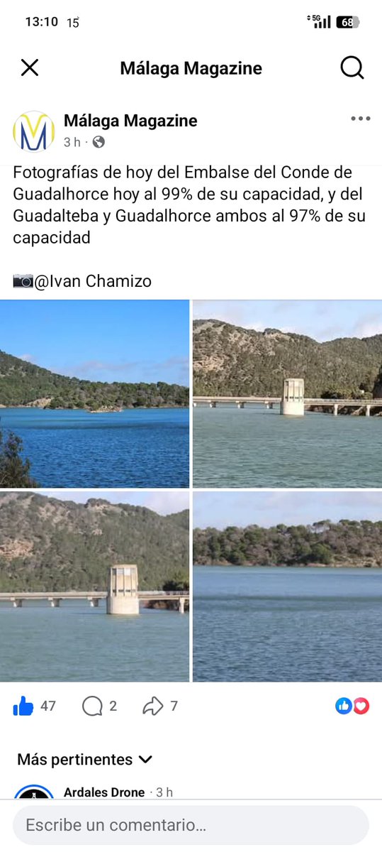 Mis fotografías de ayer de los embalses del Guadalhorce en la página Málaga Magazine. 🤩🤩