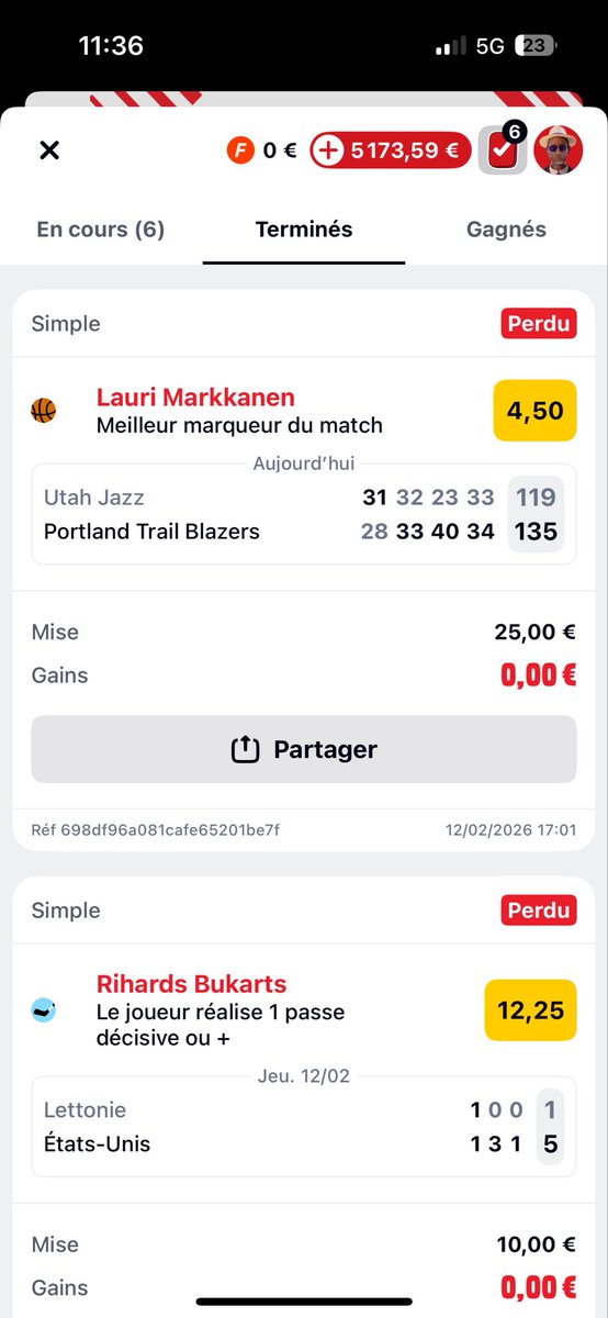 Upiatoni's tweet photo. @Betclic possible de rembourser Lauri markka svp? Il n’a pas joué hier https://t.co/WP7MxQrjor