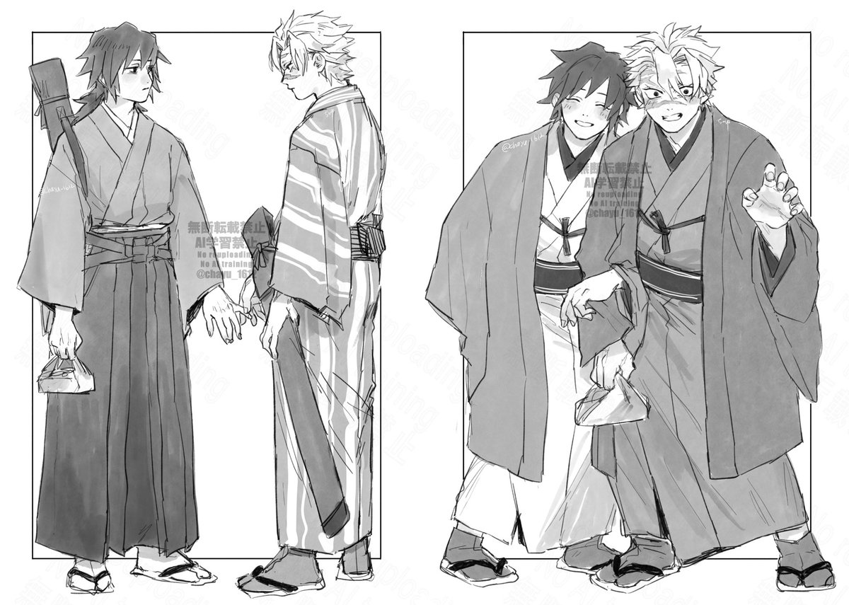 未来の🍃🌊おデェトと並べた(過去絵 