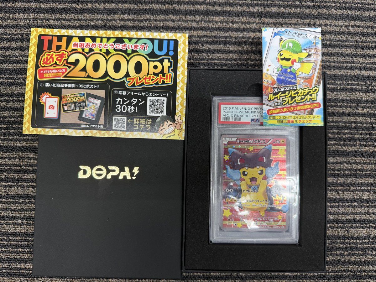 DOPAの当選品が届きました👏 リザードンピカチュウ‼️ めちゃくちゃ