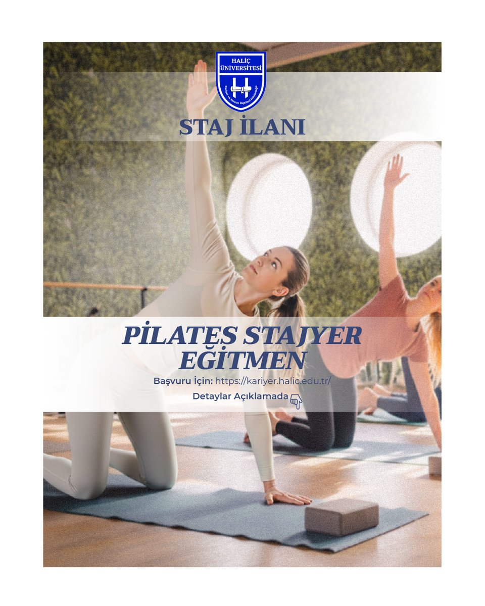 Yerel yönetim/Belediye Gençlik ve Spor Hizmetleri bünyesinde yürütülen spor programlarında görevlendirilmek üzere Pilates Stajyer Eğitmenleri arıyoruz

Detaylı bilgi için: linkedin.com/feed/update/ur…

#HaliçÜniversitesi #KariyerveMezunİlişkileri #Pilates #PilatesEğitmeni #StajFırsatı