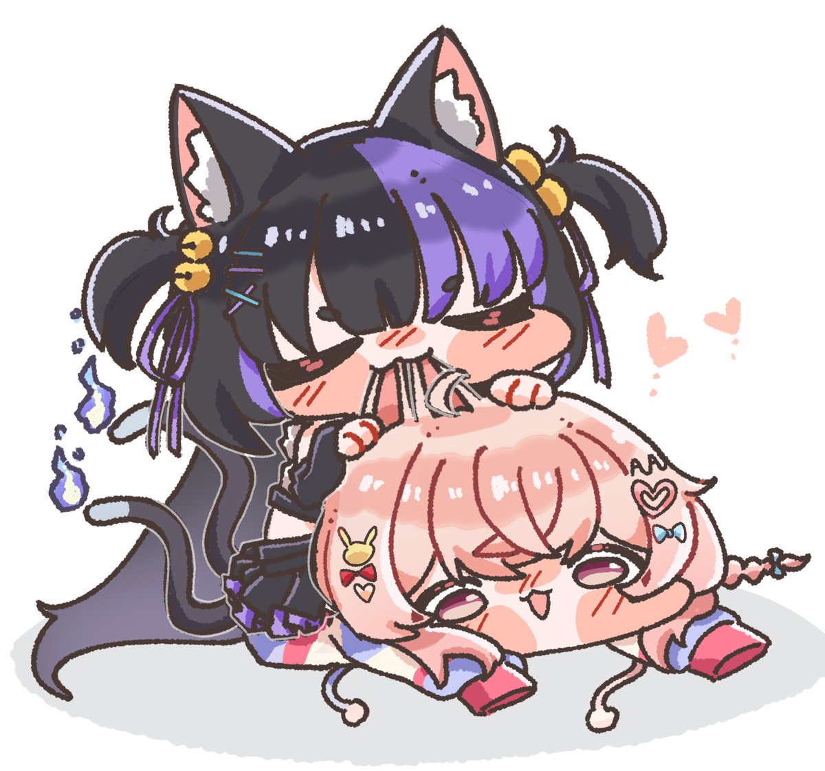 Nom nom nom..🐱🐰

Commission result 
Artist ➡️ <a href="/BEunseo11022/">홀로</a> 
#anyarts #MMOARTPG