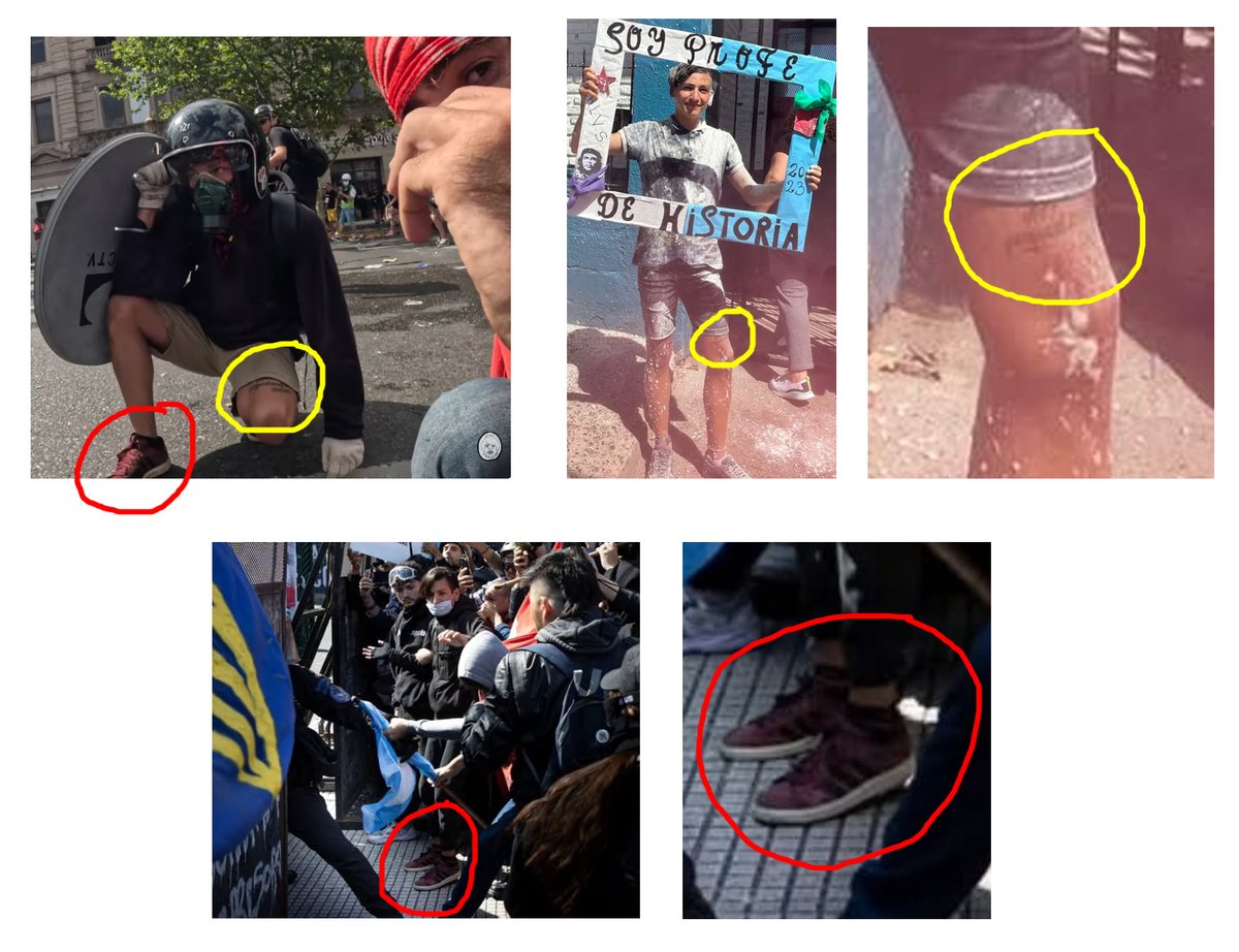 <a href="/TraductorTeAma/">Traductor 🥹💕💐</a> Che Tradu, el pibe del escudo de DirecTV que estaba al lado del entangado es Santiago Paco, el mismo boludito que va a hacer quilombo a todas las marchas. Coincide el tatuaje en la rodilla y las Adidas bordó