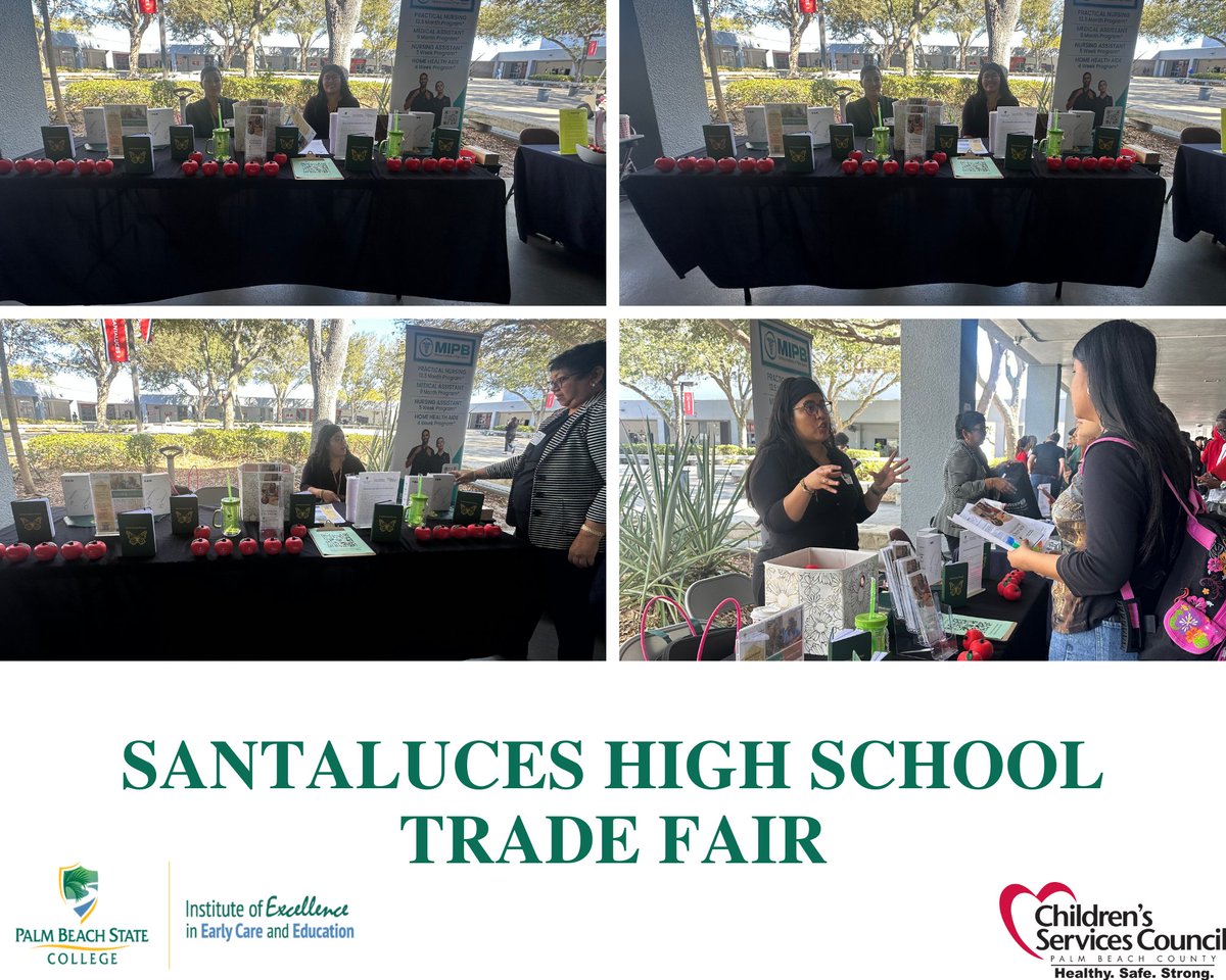 PBSCEarlyCare's tweet image. Outreach Advisors Alma Aguirre de Gomez and Cindy Ochoa-Lopez attended the Santaluces High School Trade Fair yesterday and had an amazing time talking to high school students and future educators! Way to go ladies!
#inspiringsuccess