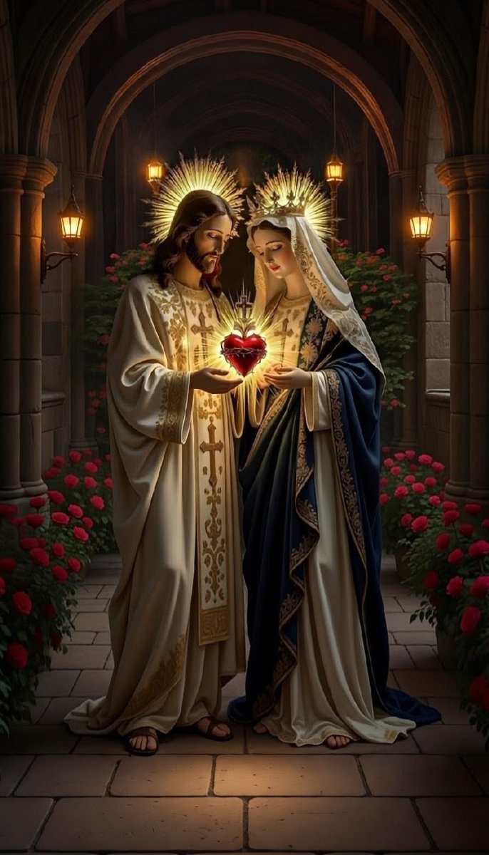 ❤️‍🔥Sagrado Corazón de Jesús en Ti confío. 

🌹Inmaculado corazón de María, ruega por nosotros.🕯️❤️‍🔥🌹