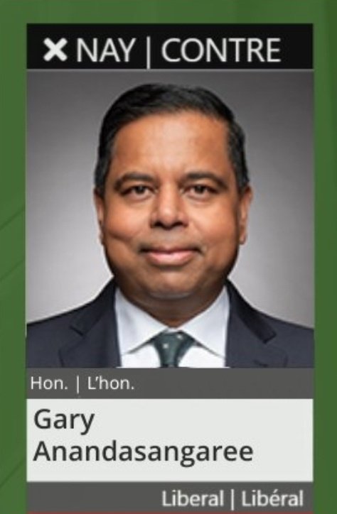 Canada's Minister of Public Safety Sathiyasangaree Anandasangaree aka Gary, voted against preventing foreign criminals from claiming asylum and reducing sentences for foreign criminals so they won't get deported.

What's the word for when you vote for foreigners over the safety