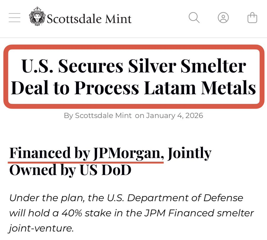 The US is desperately trying to achieve mineral and processing independence.

- China produces only ~13% of global silver
- Yet controls ~70% of the world’s refined silver supply

Mining is not the advantage.... Processing is.

Silver ore is economically useless without
