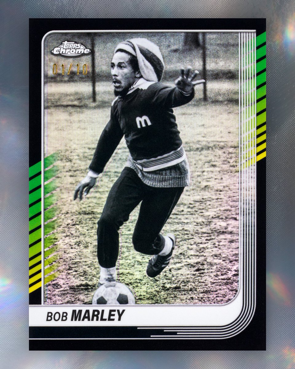 JUST IN: The iconic Bob Marley just got his very own soccer trading card 🇯🇲 Marley was an ambassador to the beautiful game and will forever be immortalized ⚽️🔥

This card will arrive in select packs of Topps Chrome MLS on Feb. 19 🗓️