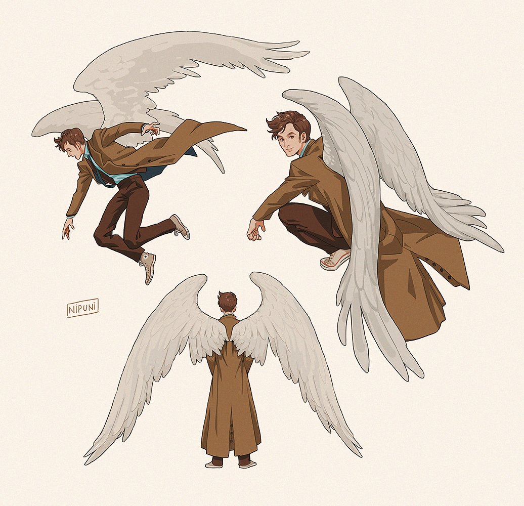 Winged Ten! I saw <a href="/Fanfeifour_/">鲱Fei😼</a> lovely art of ten with wings and wanted to draw him too 🥰 #doctorwho #tenthdoctor #davidtennant