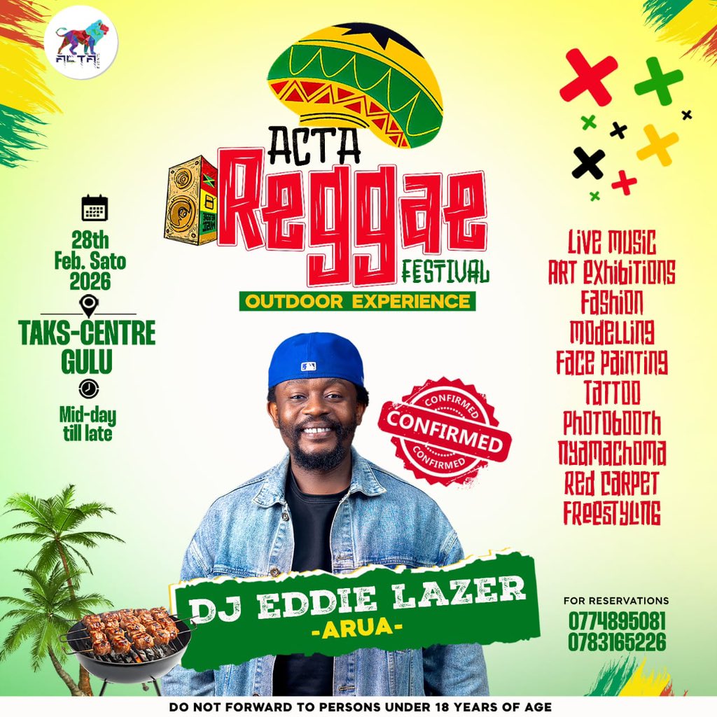 Good Reggae. Good vibes. Great night.
DJ Eddie Lazar live at Reggae Fest Gulu — 28th Feb 2026 ❤️💛💚
TAKS Center is the home of reggae!
