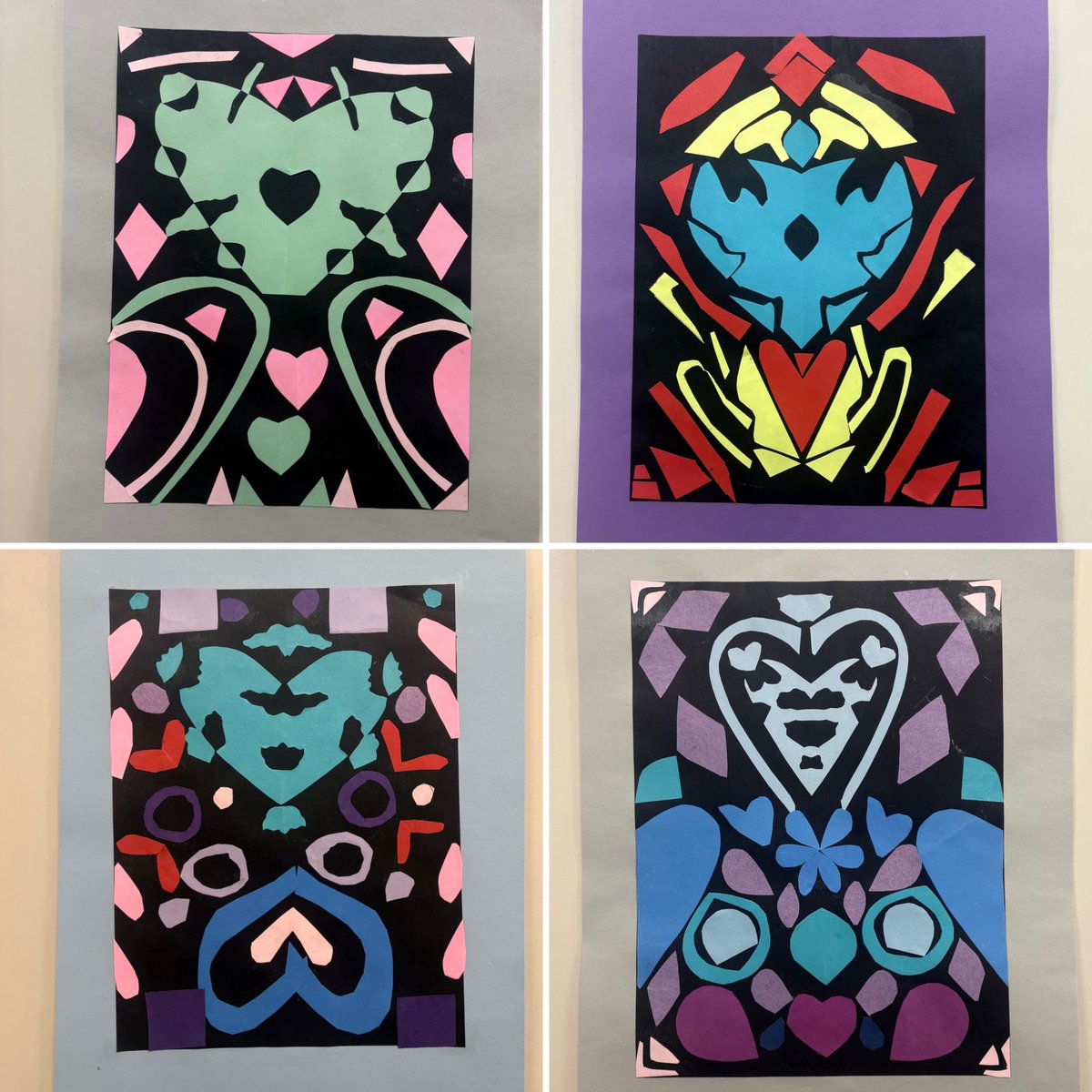 Faux Stained Glass designs in FV Art room inspired by artists @swoonhq and @frank_llyod_wright @fv_foxes <a href="/parkland/">Parkland Health</a>.arts @parklandschooldistrict