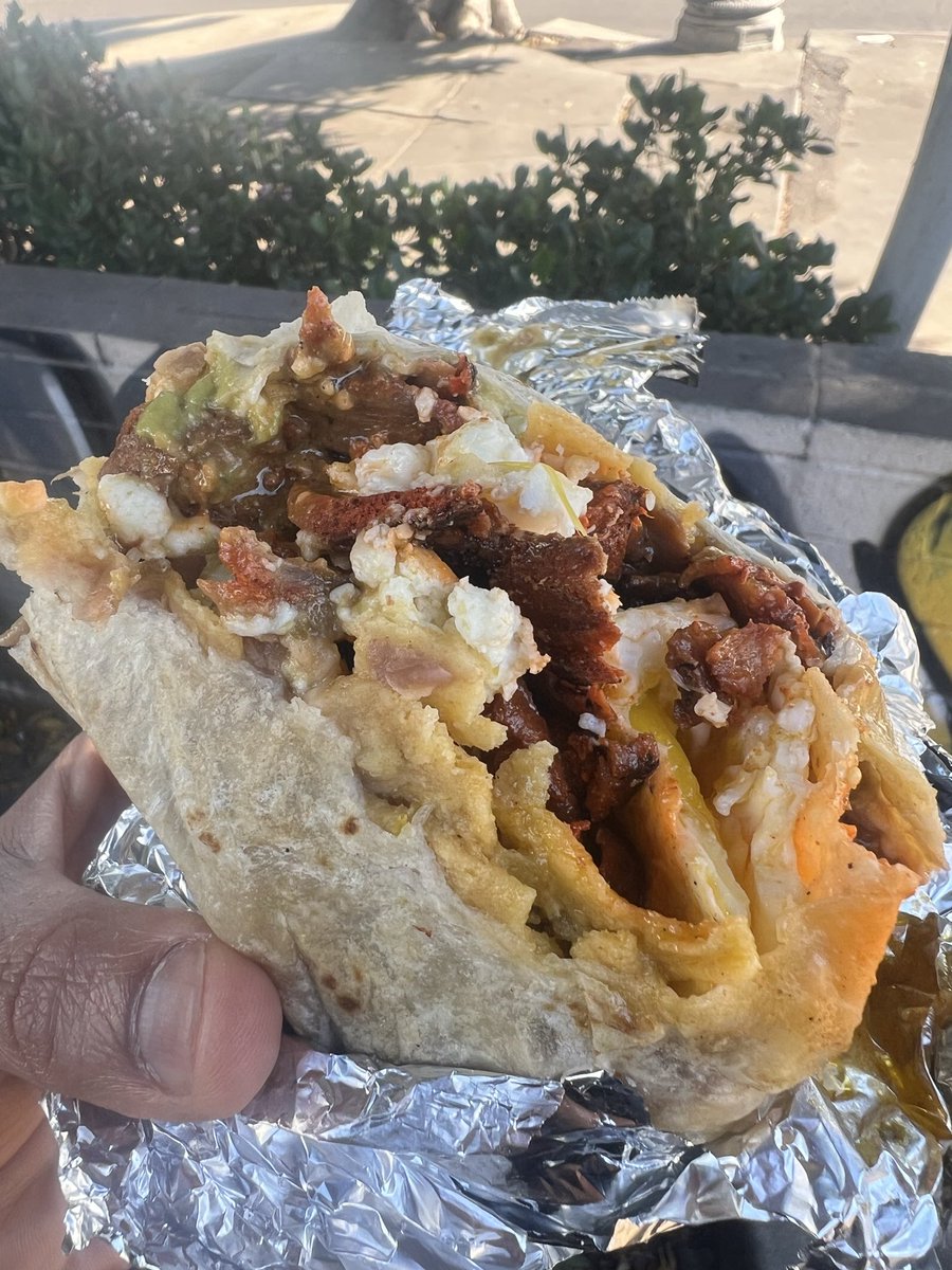 Just had a chilaquiles burrito with Al pastor <a href="/frankythefrog/">Franky the Frog</a> 😇