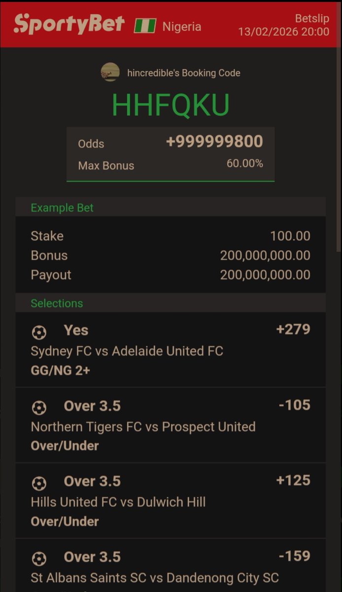 urus_plug's tweet image. Football ⚽⚽⚽⚽ 
GG 2+✨🫴🏾HHFQKU
Over 3.5✨🫴🏾PP5G37
Over 2.5✨🫴🏾LLHKRC
Don't forget to flex to your satisfaction 🥴🥴🥴 
Ire ooooo 🤲🏾🤞🏾✨ 
E don boom 🤯💥🤯💥