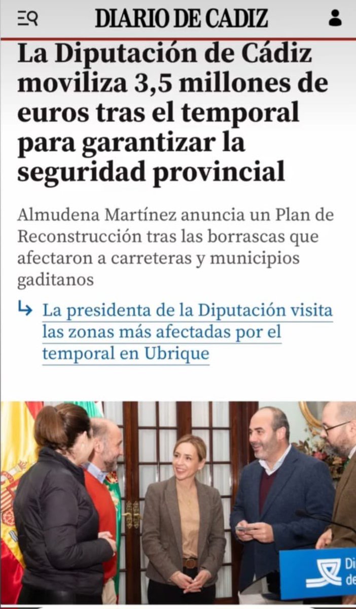 Otra diputación que se pone al frente para ayudar a sus municipios y a sus vecinos. <a href="/DIPUSEVI/">Diputación de Sevilla</a> y su presidente sigue sin dar el paso al frente.