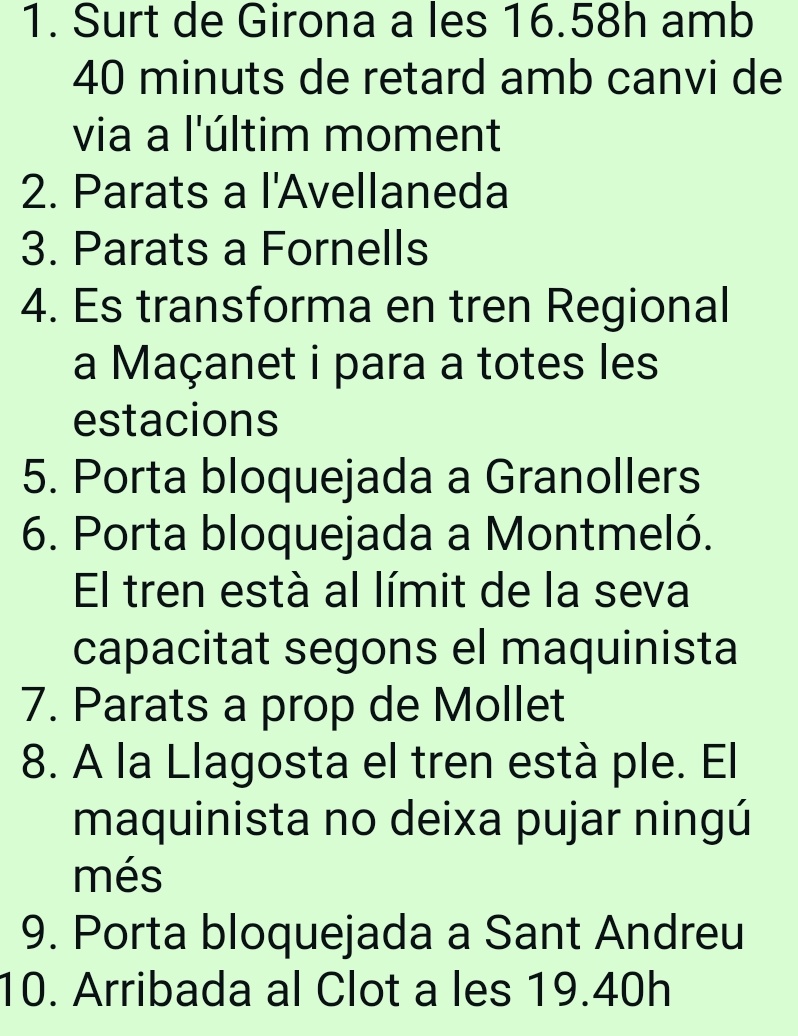 adrix54's tweet photo. Tarda de tren pinxo @rod11cat . Tenint en compte que el tren sortia a les 16.19h, hem tardat 3 hores i mitja per arribar a BCN #novanormalitat https://t.co/j6pxeHcDrY