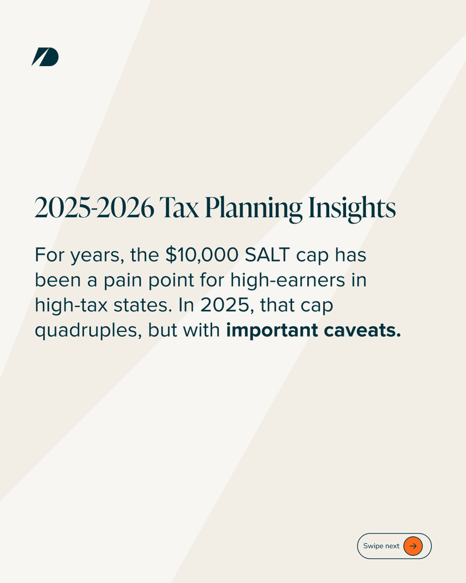 domainmoney's tweet photo. The SALT cap quadrupled for tax year 2025—but there's a catch.
If you're a high earner in a high-tax state, the phaseout cliff could reduce your expanded deduction. Strategic timing could save you thousands.
Need help? Talk to a CFP® professional.
https://t.co/76R6VuXkH3 https://t.co/EUGW0Wjduu