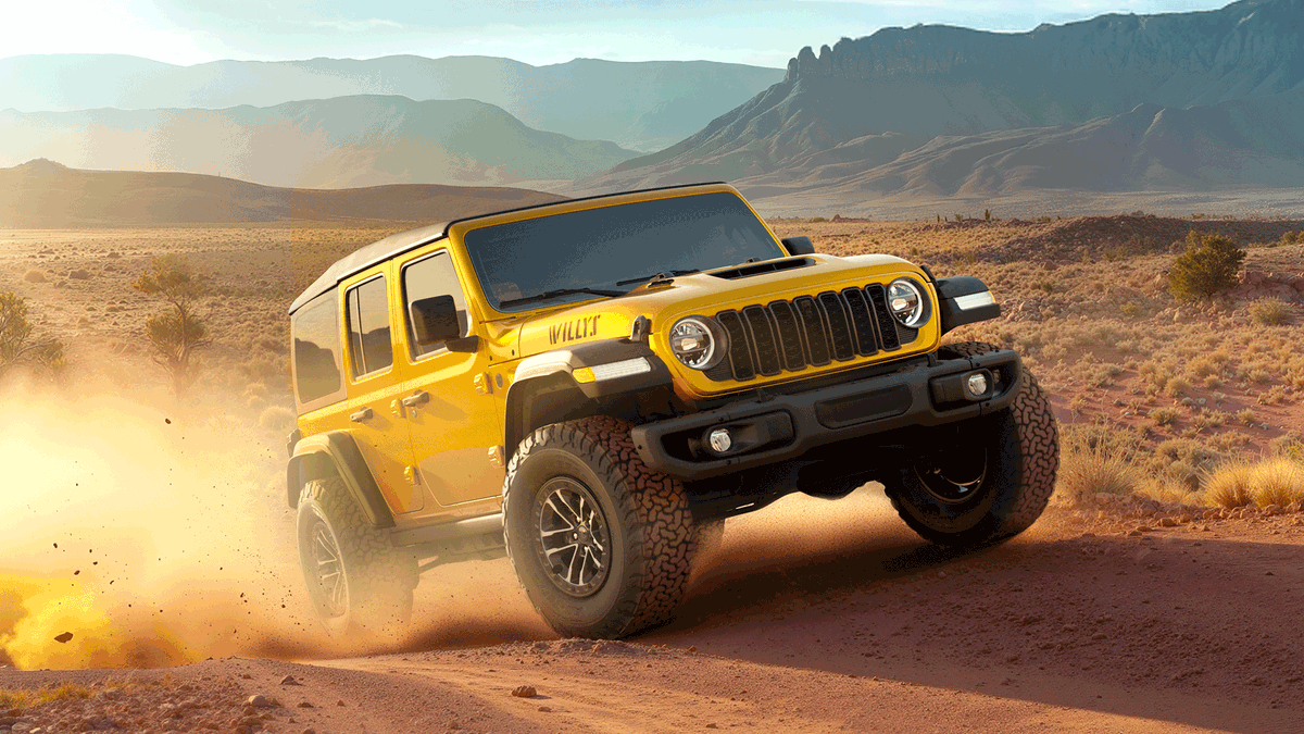 Jeep's tweet photo. Twelve 4 Twelve Drop 4: Wrangler Willys 392. For those who’d rather give orders than take them. ​

Preproduction models shown throughout. Actual production model may vary. Features and products shown are for illustrative purposes only. Goldilocks exterior color is late availability.