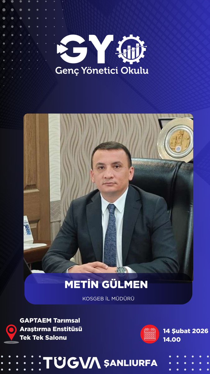 📍 TÜGVA ŞANLIURFA

Şanlıurfa İl Temsilciliği olarak, Genç Yönetici Okulu 1. hafta programımızı,KOSGEB  İl Müdürü Sayın Metin GÜLMEN ’in katılımıyla gerçekleştiriyoruz.
Gençlerimizin liderlik ve yönetim vizyonuna katkı sunmaya devam ediyoruz. <a href="/metin_gulmen88/">Metin GÜLMEN</a>