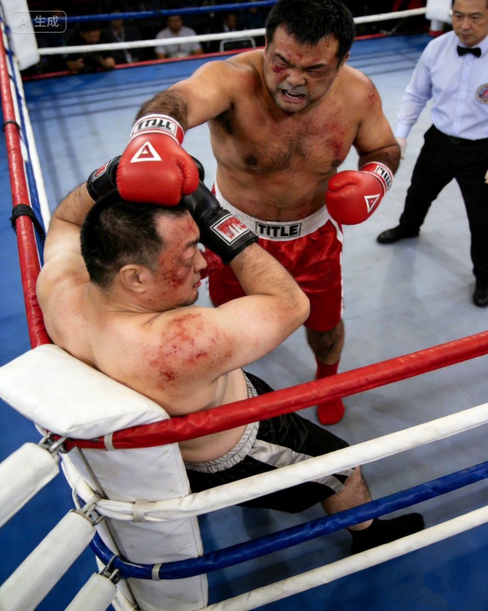 Fatmanlovebox's tweet photo. The last round,KO. https://t.co/j5vRi3Xufz