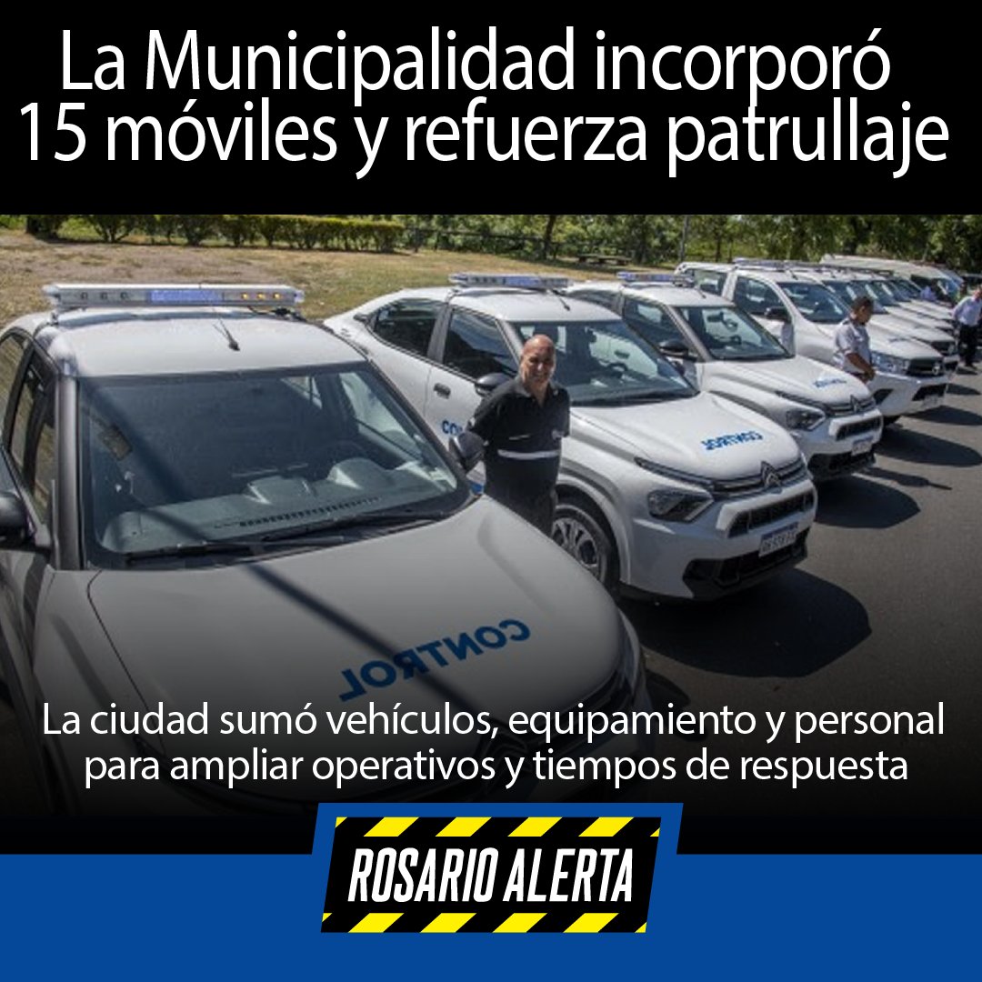 RosarioAlerta's tweet photo. 🚓 Más control urbano en Rosario
La Municipalidad sumó 15 móviles, tecnología y 85 agentes para reforzar patrullajes y operativos. También incorporó unidades para Protección Civil y nuevos medidores de ruido.
👉 https://t.co/5oXFHZ3R2q
#Rosario #ControlUrbano https://t.co/4DlvkWPtDG