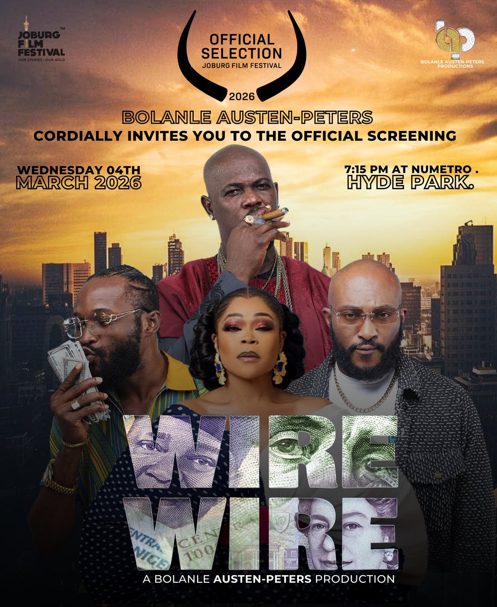 TerraKulture's tweet photo. LAGOS we’re coming for you but first… JOBURG FILM FESTIVAL 🇿🇦🔥

Our highly anticipated film ‘Wire Wire’ has officially been selected to screen at the 8th Edition of the @JoburgFilmFest and we are beyond excited.💃🏾💃🏾

#WireWire #WireWiretheMovie #JoburgFilmFestival https://t.co/oI4htbShHh