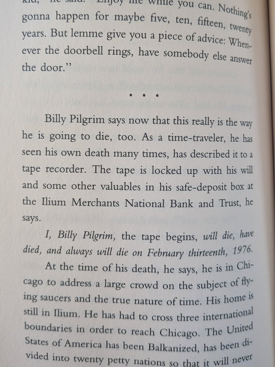 VonnegutLibrary's tweet photo. Thinking of Billy Pilgrim today, on the 50th Anniversary of his death, and the 81st anniversary of the bombing of Dresden. https://t.co/JnRzryGST7