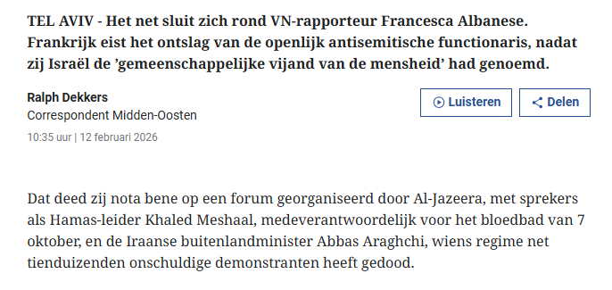 Interessante informatie👇 voor <a href="/klokpieter/">Pieter Klok</a> van de <a href="/volkskrant/">de Volkskrant</a> die denkt dat ngo's als Amnesty 'neutrale organisaties en betrouwbare bronnen' zijn.🤡
Zelfs NU NOG steunt Amnesty Albanese.🤦‍♂️

Ngo's als Amnesty en Oxfam Novib zijn NIET neutraal.🚮
telegraaf.nl/buitenland/net…