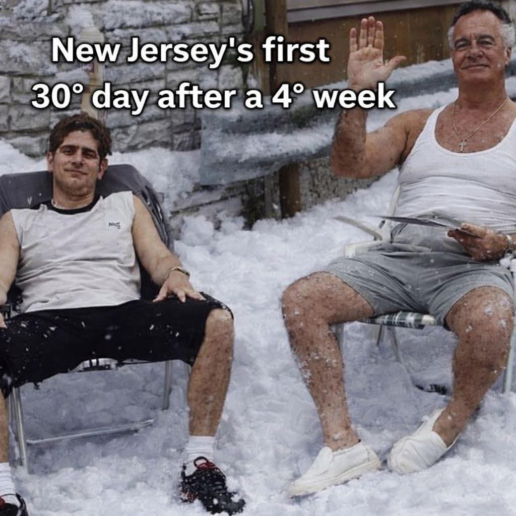 wakeupnj's tweet photo. New Jersey's first 30° day after a 4° week

This is totally and completely spot on 😆 https://t.co/3cfS9Bu9EF