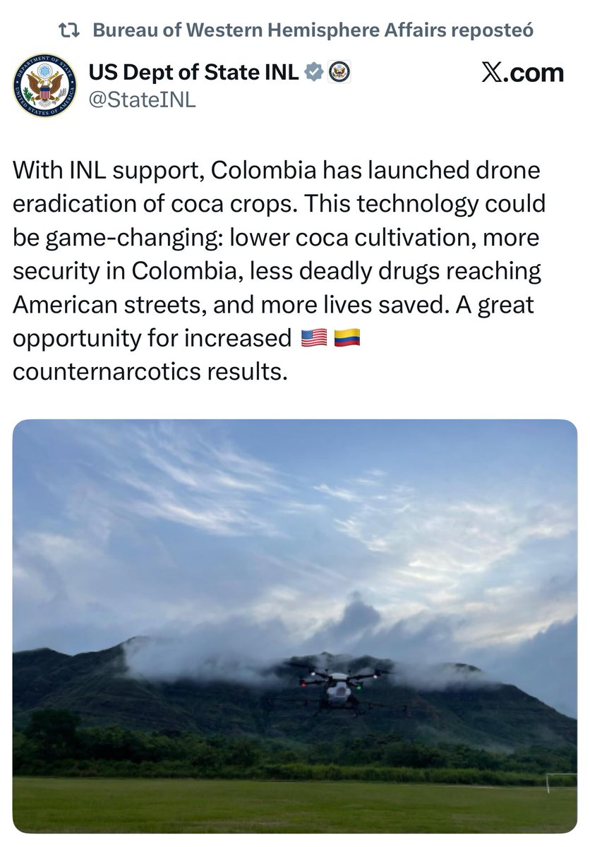 #AHORA | Colombia está llevando a cabo erradicación de cultivos de coca gracias al apoyo de EEUU.