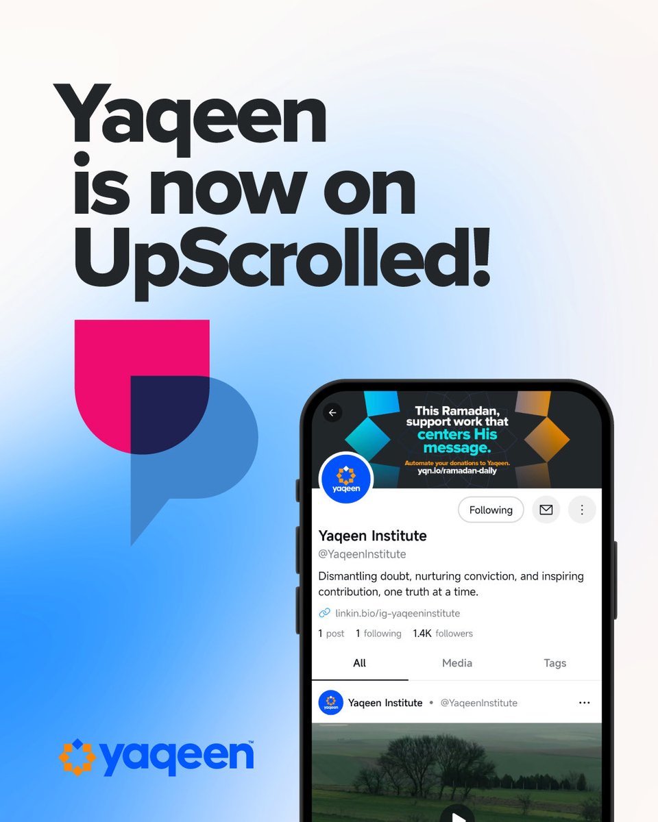 We're expanding to UpScrolled.

UpScrolled was built in response to the censorship of pro-Palestinian voices and to protect the truth, not to silence it.

As we continue to share Islamic knowledge, we’re intentional about supporting the spaces that reflect our values.

Join us on