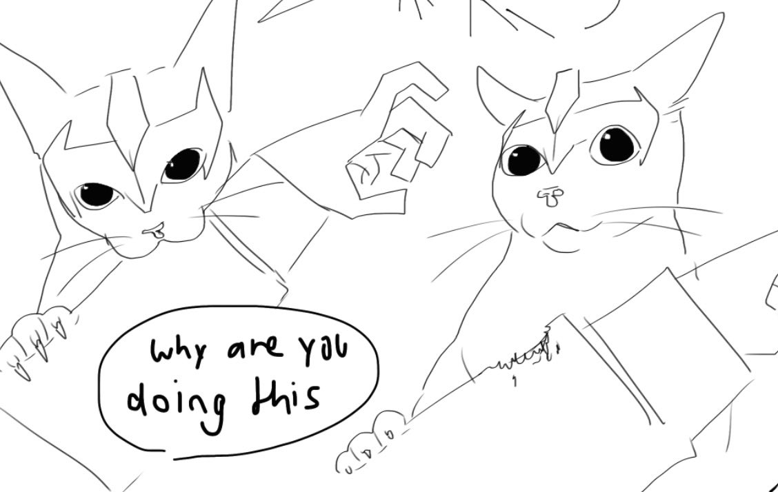 Drift being a mean kitty (old art)