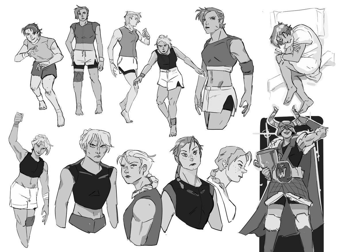 designs for a short film idea that takes place in a women's no gi championship bjj match. not sure if ill ever make it, but if i ever had to go back to making "serious" shorts, id probably do more grounded types of work
