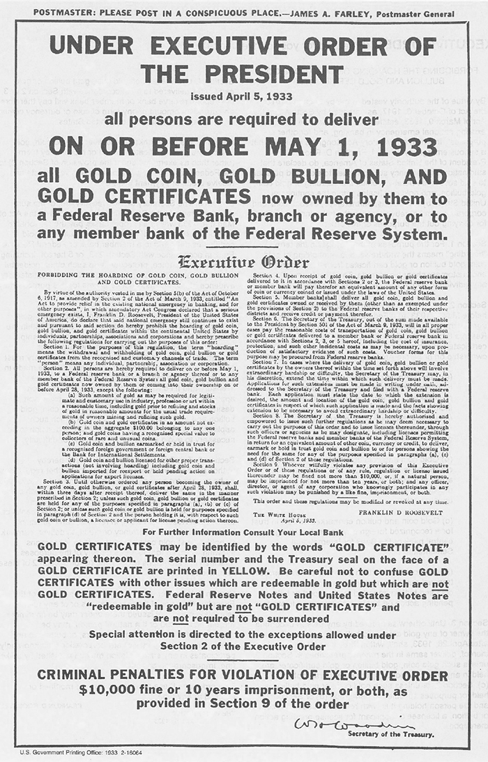 Handre's tweet photo. In 1933, FDR literally criminalized gold ownership with Executive Order 6102. Americans had to surrender their gold coins and bars to the government at $20.67 per ounce—or face 10 years in prison. Then the government immediately revalued gold to $35, pocketing the 69% profit.

As Rothbard observed: "The State is that great fiction by which everyone tries to live at the expense of everyone else." This wasn't economics—it was legalized theft on a massive scale.

Today we see the same pattern with inflation, bailouts, and endless money printing. The methods change, but the predatory nature remains constant.
