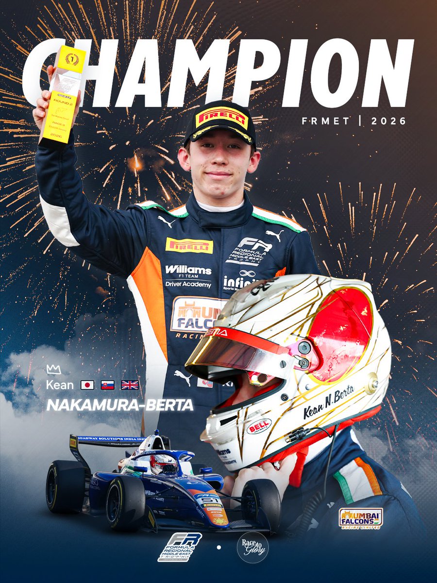 KEAN NAKAMURA-BERTA 🇬🇧 EST LE CHAMPION 2026 DE FRMET.

Le britannique renverse le championnat malgré 24 points de retard au début du week-end et une course annulée.

Une double victoire contre une P6 et P7 pour Al Dhaheri 🇦🇪.

L'émirati a craqué sur le dernier week-end.

#FRME