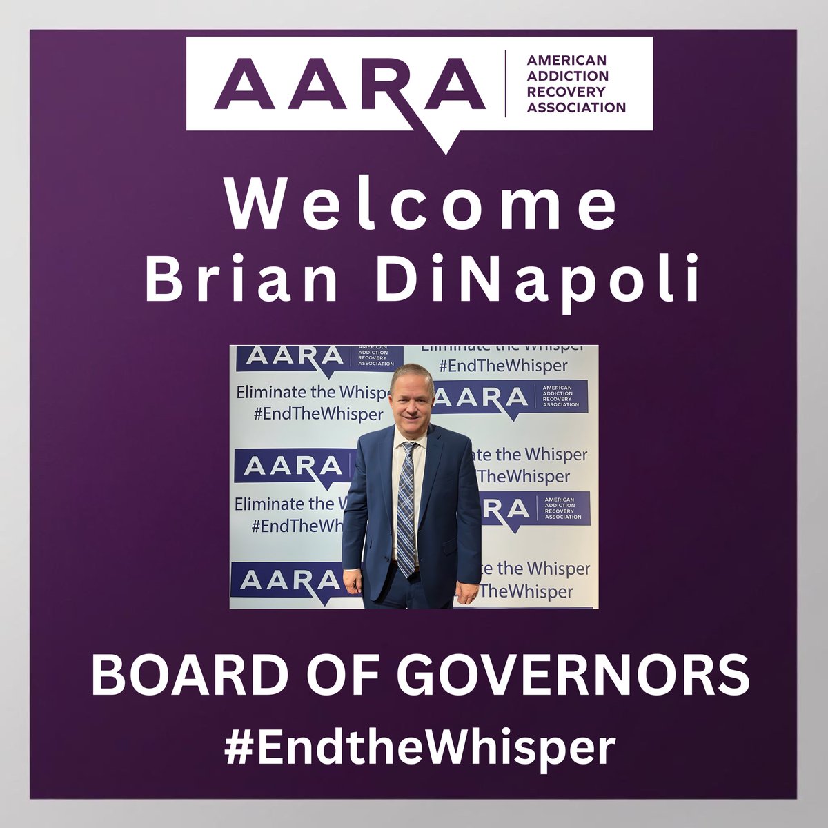 endthewhisper's tweet photo. The American Addiction Recovery Association is honored to welcome Brian DiNapoli to the AARA Board of Governors
#EndTheWhisper #gapol #GARecovers #TheSouthRecovers #Addiction #AddictionEpidemic #RecoveryIsReal @NILInsight https://t.co/XoMQpt0Rb8