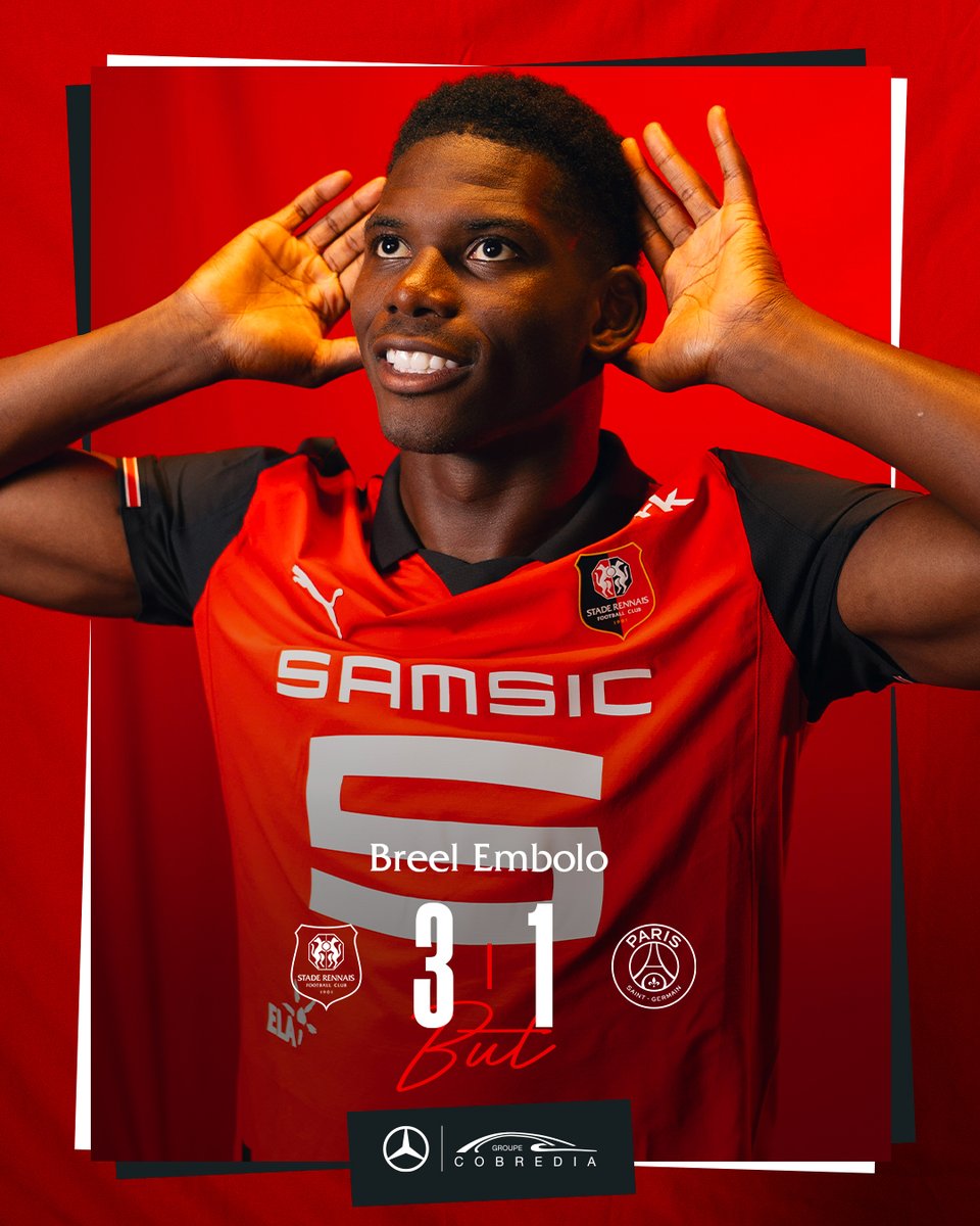 81' : 𝗕𝗥𝗘𝗘𝗘𝗘𝗘𝗘𝗟 𝗘𝗠𝗕𝗢𝗟𝗟𝗟𝗢𝗢𝗢𝗢𝗢𝗢𝗢𝗢𝗢 👨‍🍳

Djaoui Cissé ⮕ Ludovic Blas ⮕ Breel Embolo, ça fait 3 👊

#SRFCPSG 3-1