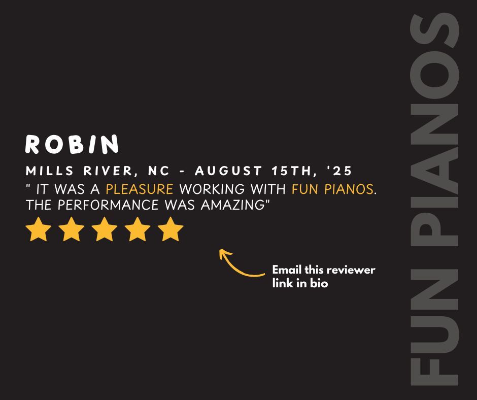 FunPianos's tweet photo. “It was a pleasure working with Fun Pianos. The performance was amazing!” ⭐⭐⭐⭐⭐

🎹 Fun Pianos
📍 Mills River, NC https://t.co/l4ZZG7pHsb